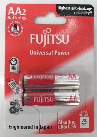 Pin AA (pin tiểu) Alkaline Fujitsu vỉ 2 viên